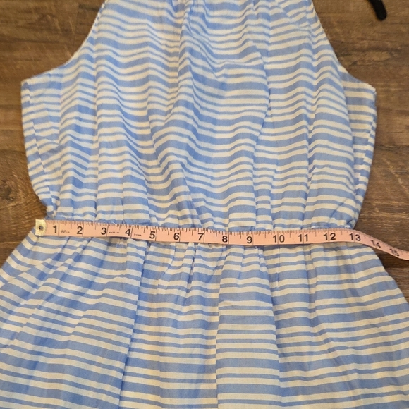 Old Navy 100% Cotton Light Blue & White Sleeveless Summer Dress Size Medium - Picture 10 of 12